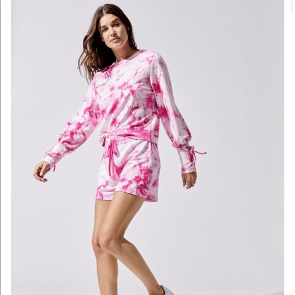 NWT $256 Carbon38 Sweat Set Electric Pink Tie Dye Size Small - Picture 12 of 15